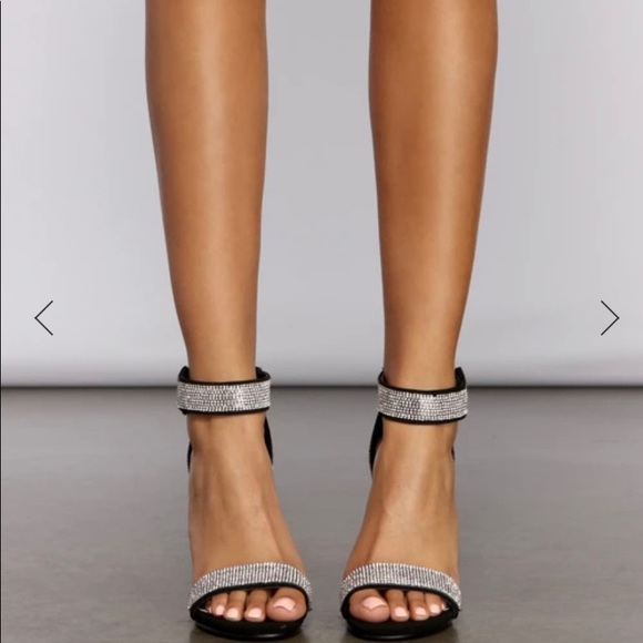 MAJOR BLING RHINESTONE BLOCK HEELS - Picture 2 of 4